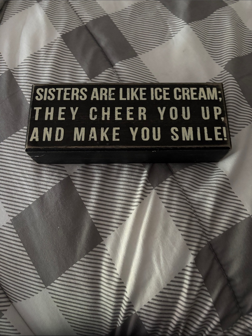 Primitives by Kathy Black and White 'Sisters Are Like Ice Cream' Wood Sign